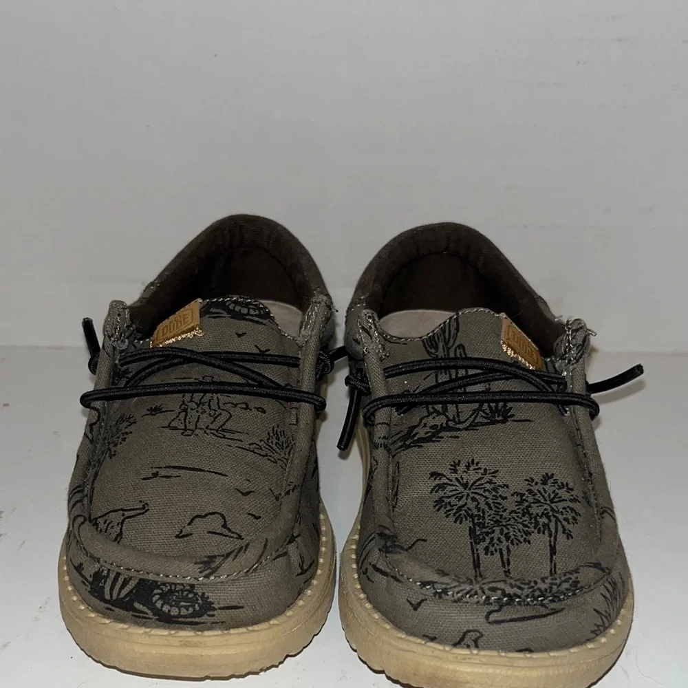 Kids Hey Dude Casual Shoes in Olive and Tan